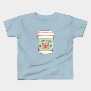 Cute Capybara Capyuccino Coffee Takeaway Cup Kids T-Shirt